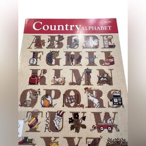 Country Alphabet Just Cross Stitch VTG 1989 Birds Animals Farmhouse Cottage